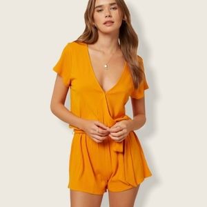 O'NEILL Romper Wrap Design Orange V-Neck